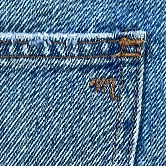 MADEWELL Relaxed Denim Shorts Ripped Edition in Homecrest Wash Size 25. - Picture 6 of 16
